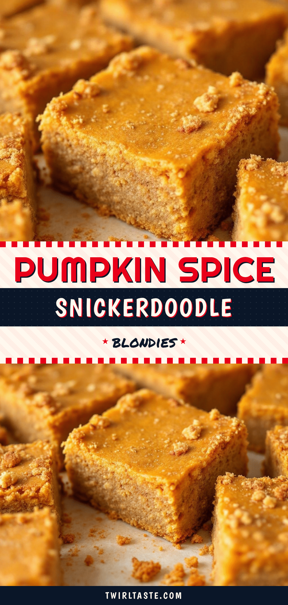 pumpkin pie spice snickerdoodle blondies recipe