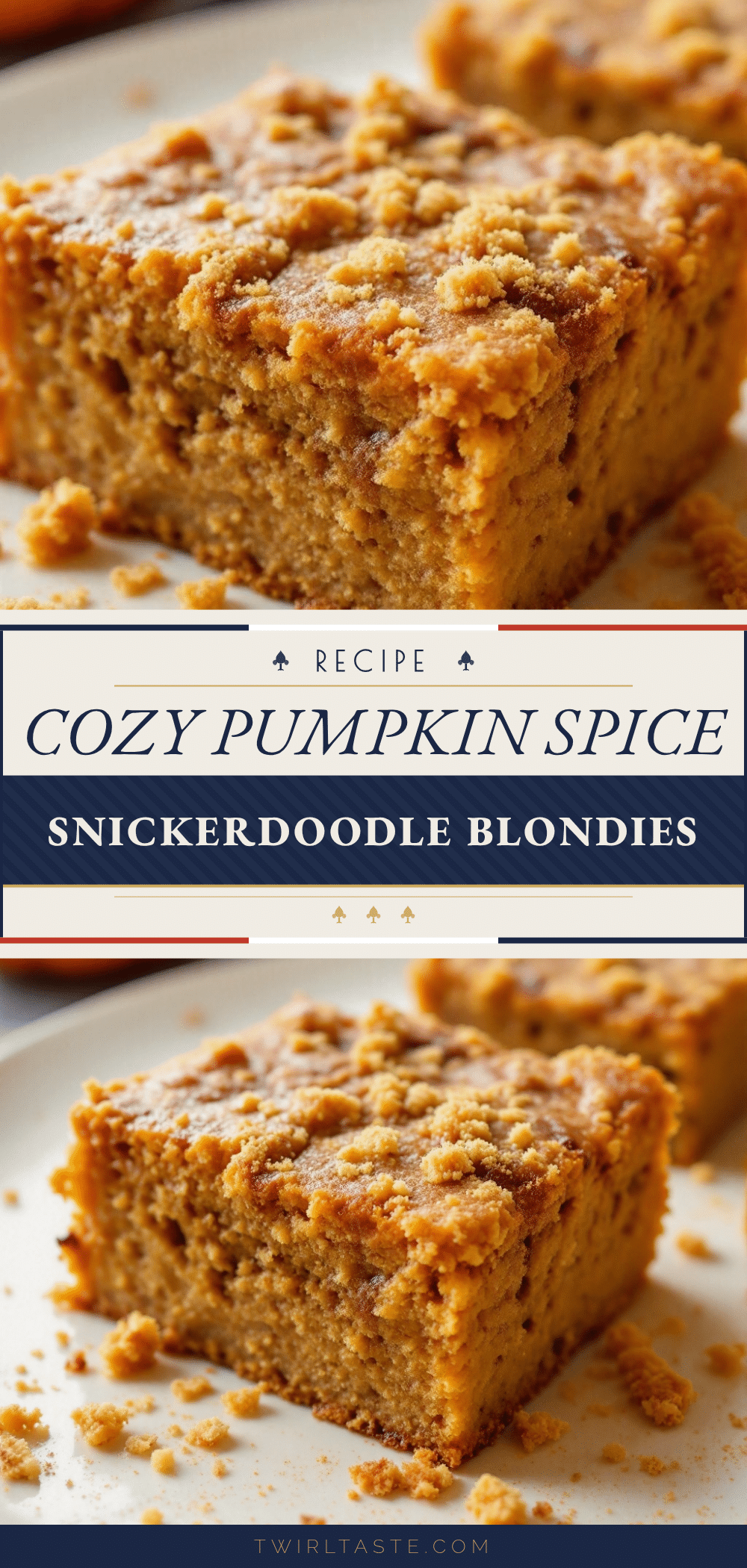 pumpkin spice snickerdoodle blondies recipe