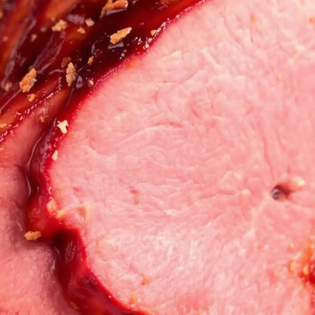 slow cooker cranberry orange glazed ham - featured image