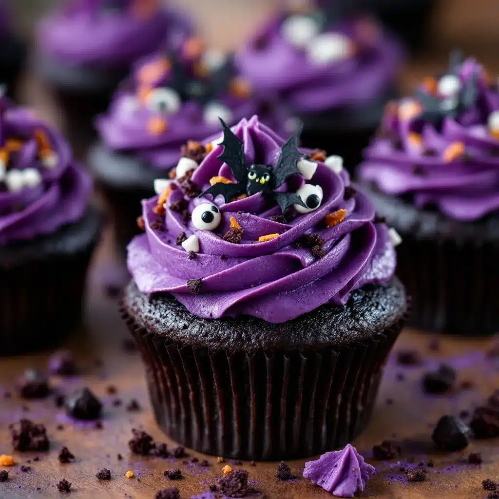 spooky black velvet halloween cupcakes preparation steps