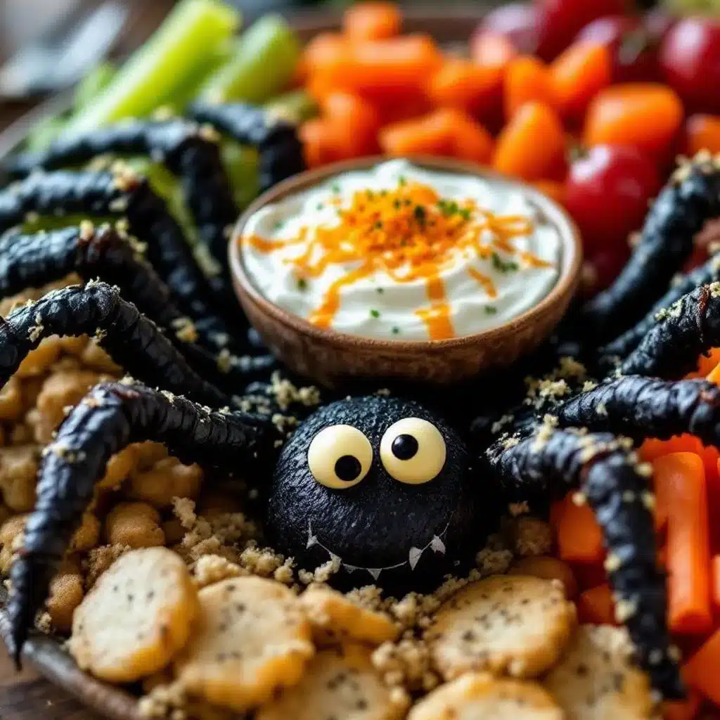 Spooky Halloween Veggie Tray with Ranch Dip - featured image