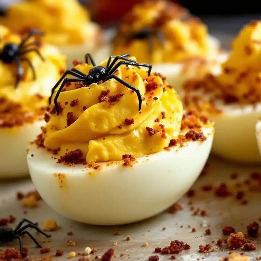 spooky spider deviled eggs - featured image