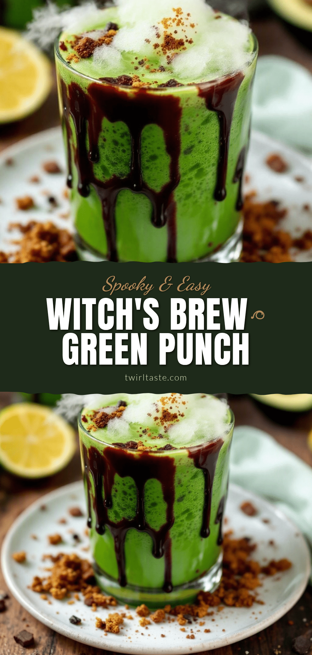 spooky witchs brew green punch with dry ice fog recipe