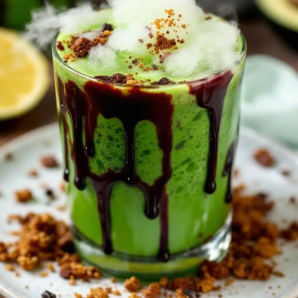 spooky witchs brew green punch with dry ice fog - featured image