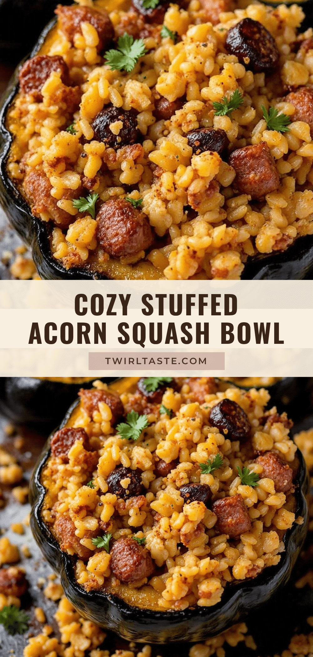 stuffed acorn squash with sausage and wild rice recipe