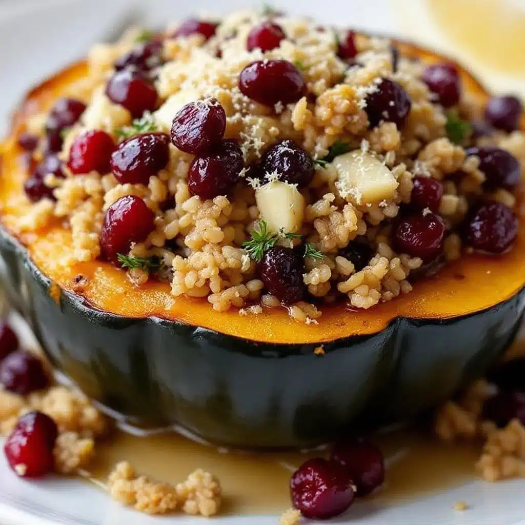 stuffed acorn squash with wild rice - featured image