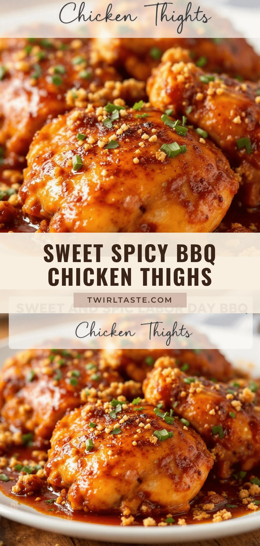 sweet and spicy BBQ chicken thighs recipe